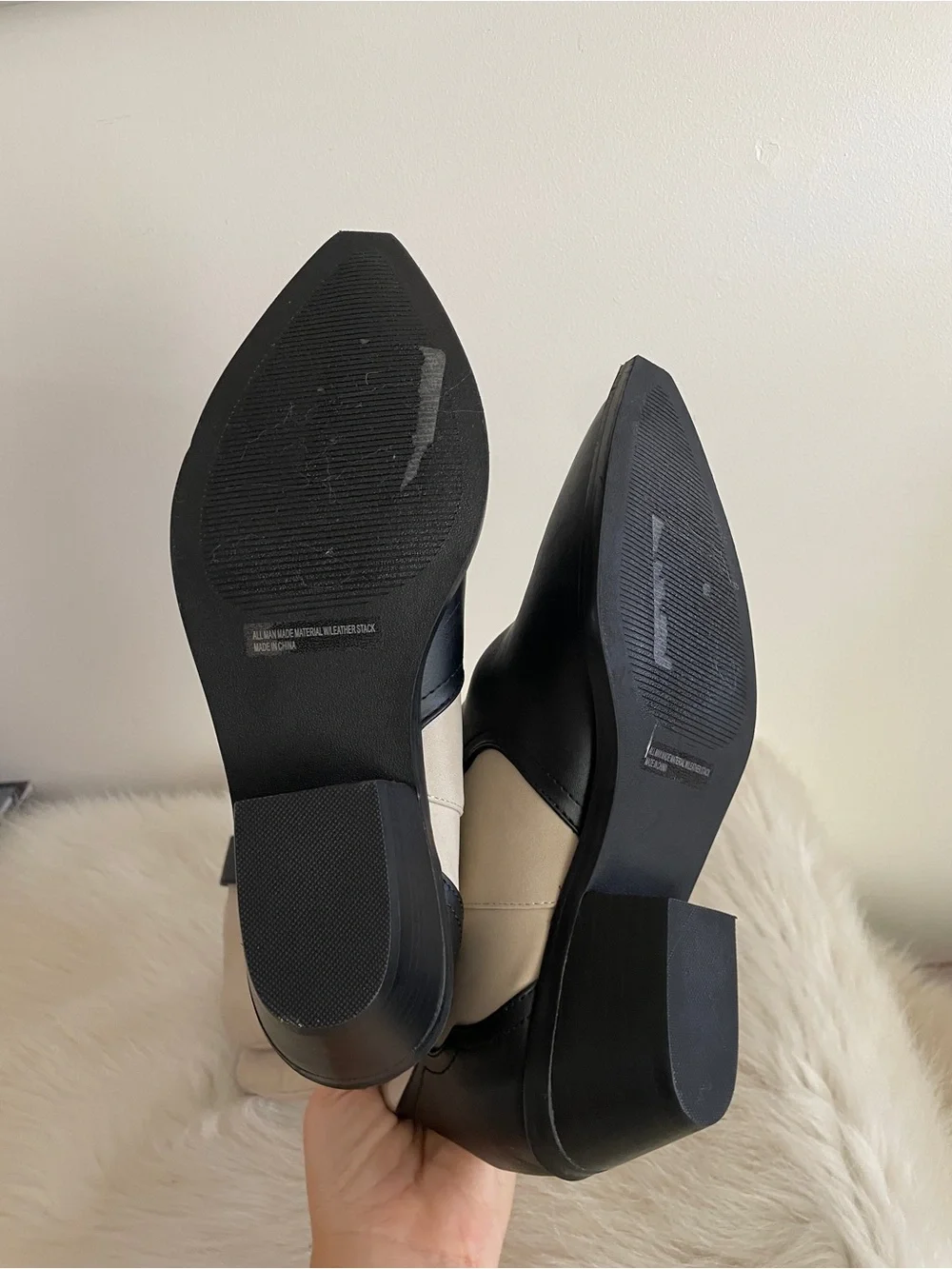 Dolce Vita Two-Tone Black and Cream Western Boots